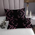 thumbnail image 3 of Erosebridal Pink Gradient Geometry Coverlet Set King, Chic Striped Bedding Set, Kids Teens, 3 Pieces, 3 of 5