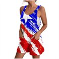 thumbnail image 1 of Penkiiy Salopette Sans Manches pour Femmes Jour de l'Indépendance Imprimé Drapeau Usa Combishort une Pièce avec Poches Multicolore, 1 of 5