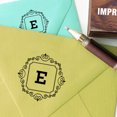 thumbnail image 2 of Printtoo Square Swirl Border Alphabet E Monogram Wood Mounted Rubber Stamp Office Stationary, 2 of 5