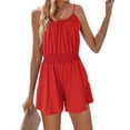 thumbnail image 4 of Timegard Rompers for Women Scoop Neck Elastic Waist Short Jumpsuit Casual Comfy Solid Color Outfits, 4 of 8