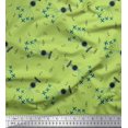 thumbnail image 1 of Soimoi Rayon Fabric Airplane,Guitar Wire & Notes Musical Instrument Printed Fabric 1 Yard 42 Inch Wide, 1 of 3