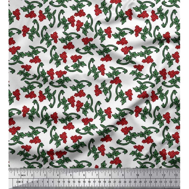 Soimoi Poly Georgette Tissu Feuilles & Floral Bloc Tissu Imprimé 1 Yard 42 Inch Wide