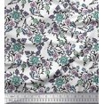 thumbnail image 1 of Soimoi Polyester Crepe Fabric Leaves & Floral Block Print Fabric by The Yard 42 Inch Wide, 1 of 3