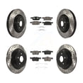 thumbnail image 1 of Transit Auto Front Rear Coated Drilled Slotted Disc Brake Rotors and Ceramic Pads Kit for Car Ford Edge Lincoln Nautilus MKX KDC-100350, 1 of 11
