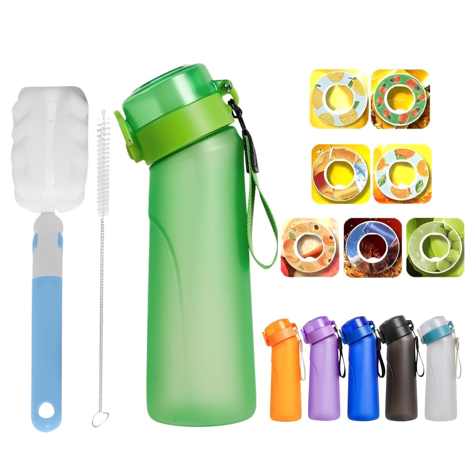 Airup Water Bottle Pods Water Bottle With 7 Pods, 650ML Fruit Water Bottle, 0% Sugar Water Cup, Sports Water Cup Air Up Flavour Pods