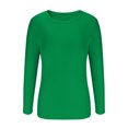 thumbnail image 3 of FAIWAD Women's Knit Long Sleeve Crop Tops Round Neck Basic Fall Winter Slim Stretch Ribbed Knit Top, 3 of 5