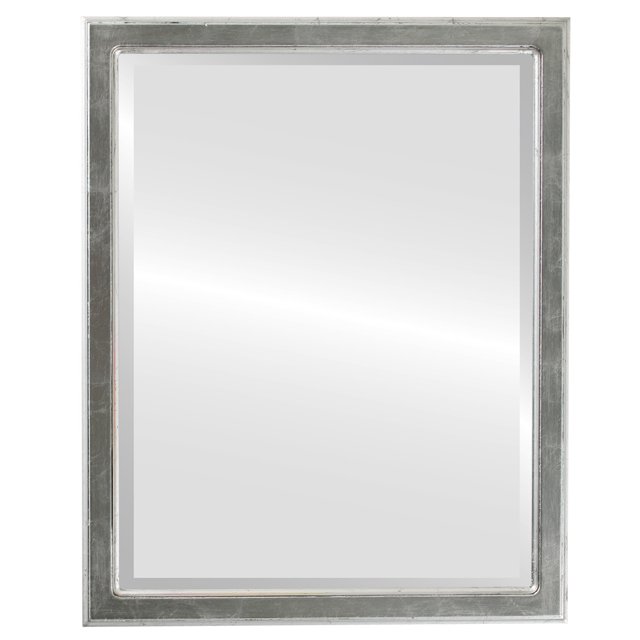 Toronto Framed Mirror - Silver Leaf with Black Antique