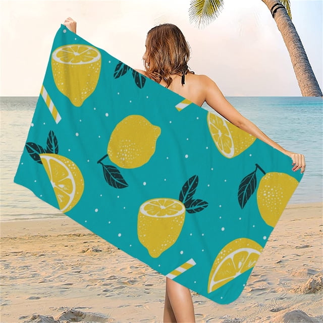 Microfiber Beach Towel Super Colorful Bath Towel Sandproof Beach Blanket Multi-Purpose Towel For Travel Swimming Pool 27x59 Inch