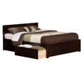 thumbnail image 1 of Leo & Lacey King Wood Platform Bed with Footboard & Storage Drawers in Espresso, 1 of 4