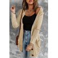 thumbnail image 3 of Women's Beige Front Pocket and Buttons Closure Cardigan, 3 of 14