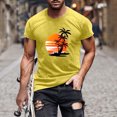 thumbnail image 1 of Meichang T-Shirts Graphiques pour Hommes T-Shirts à Col Rond Imprimés 3D Palmier Tropical Coucher de Soleil Coupe Régulière Manches Courtes T-Shirts d'Entraînement T-Shirts d'Été pour Muscles pour Hommes Aubaines de Liquidation 2024 Jaune G, 1 of 5
