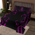thumbnail image 2 of Erosebridal Abstract Coverlet Set Twin for Teens, Gradient Rectangle Bedding Set, Modern Checkered Decor, 2 of 5