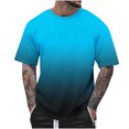 thumbnail image 2 of Qertyioot Été Mode Casual Hommes Col Rond Imprimé T-shirt Top Hipster Chemise, 2 of 5