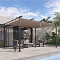 thumbnail image 2 of Outsunny 10' x 13' Aluminium Outdoor Pergola Gazebo Backyard Canopy Cover Square Sunshade Garden Grape Trellis Brown, 2 of 10