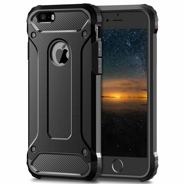 iPhone 11 Case, Heavy-Duty Tough Rugged Lightweight Slim Shockproof Protective Case for iPhone 11 6.1 Inch in black. The case features a durable gel/silicone material with reinforced bumpers on all four corners for impact absorption. It includes precise cutouts for the speaker, microphone, screen, buttons, camera, and ports, ensuring full functionality without removing the case. The slim and lightweight design is pocket-friendly and provides protection against dirt, scratches, shocks, accidental drops, and collisions. The back panel showcases a sleek black finish with textured accents for added grip.