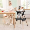 thumbnail image 2 of Babyjoy Chaise Haute pour Bébé 4 en 1 Convertible Ensemble Table et Chaise pour Tout-Petit avec Coussin en PU Brun, 2 of 8
