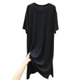 thumbnail image 1 of FAIWAD Robe Tunique pour Femme Grande Taille Décontractée à Manches Courtes, Robe T-Shirt Ample avec Fente Latérale, Robes Midi Amples, 1 of 3