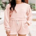 thumbnail image 2 of Sweat-shirt et Short Élastique pour Femme Survêtement 2 Pièces à Manches Longues, 2 of 5