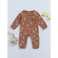 thumbnail image 2 of Kmbangi Baby Rainbow Romper Long Sleeve Pants Buttoned Crotch Bodysuit, 2 of 8