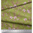 thumbnail image 3 of Feuilles de Voile de Coton Pomme & Azalée Tissu Imprimé Floral par la Cour 56 Pouces de Large, 3 of 3