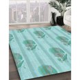 thumbnail image 3 of Ahgly Company Tapis d'Intérieur Lavable en Machine Carré Transitionnel Bleu, 5 Pieds Carré, 3 of 7