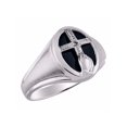 thumbnail image 3 of RYLOS Unisex Rings Sterling Silver Religious Cross Prayer Ring With Diamonds & Black Onyx Designer Jewelry Size 8, 3 of 6