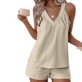 thumbnail image 4 of Japceit Ensembles de Pyjama pour Femmes 2 Pcs Femmes Maison Mode Décontractée de Pâques Hauts et Pantalons Imprimés Ensemble de Pyjama à Manches Courtes avec Poches, 4 of 9