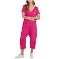 thumbnail image 1 of Birdeem Combinaisons pour Femmes Mode Femmes Combinaison Décontractée à Manches Courtes Combinaison Unie Combinaisons Pantalon à Jambe Grand avec Poche, 1 of 12