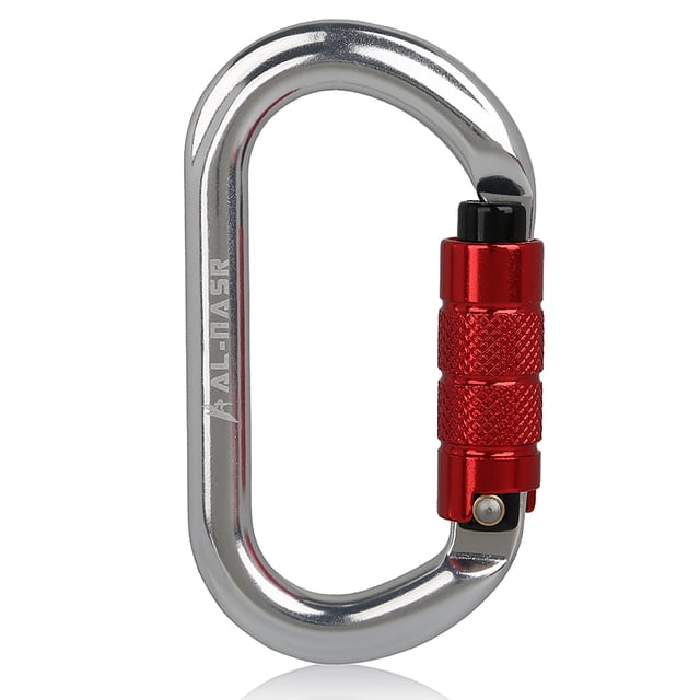 25KN Professional Climbing Carabiner Screw Locking Gate Carabiner Heavy Duty O-shape Climbing Buckle Lightweight Hammock Locking Clip for Climbing Rappelling Canyoning Hammock Climbing Gear Quick Clip