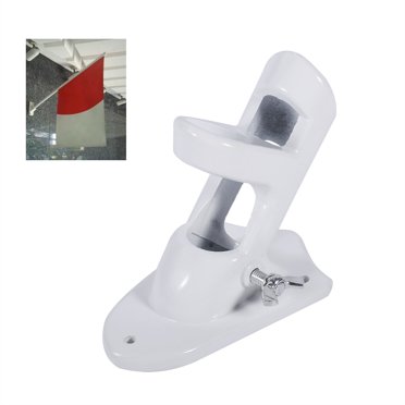 Sonew Flag Bracket,Flag Holder,2 Angle Aluminium Alloy Flag Pole Holder Mounting Wall Mount Flagpole Windsock Bracket White
