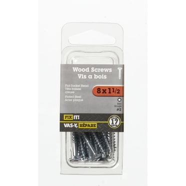 8x1-1/2" Flat Head Wood Screw 17 Pieces