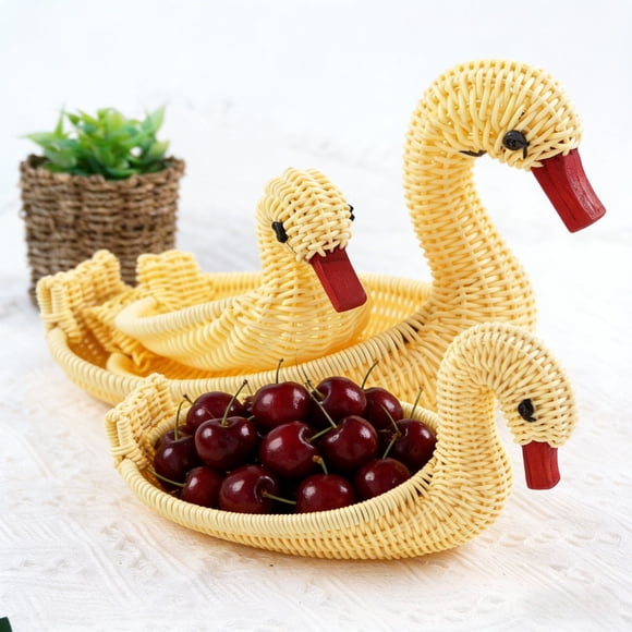 Dianli Restaurant Supplies Rattan Bread Fruit Basket Leisure Woven Serving Tray Handcrafted Table Centerpiece for Bakery Cafe Home Dining Rustic Natural Rattan Presentation