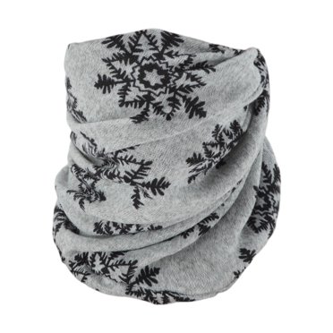 Unique Bargains 1 Pc Neck Gaiter Soft Snowflake Face Cover Gray Black