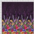 thumbnail image 2 of oneOone Silk Tabby Fabric Chevron|Leaves & Floral Panel Print Fabric By Yard 42 Inch Wide, 2 of 3