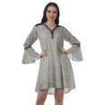 thumbnail image 1 of Moomaya Robes Mini Imprimées à Col en V pour Femmes Manches à Volants Robes de Plage pour Femmes, 1 of 4