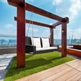 thumbnail image 2 of Costway 2-Person Patio Rattan Hanging Porch Swing Bench Chair Cushion Beige, 2 of 10