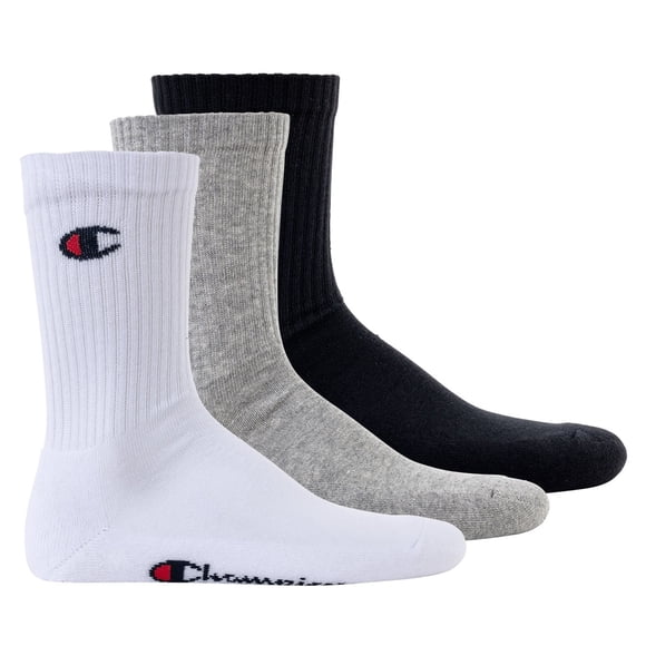 Champion Chaussettes Unisexes, 3 Paires - Chaussettes Montantes Basiques Noir/blanc/gris EU 35-38 (UK 3-5)