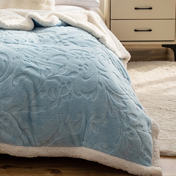 Rvkxad Double Thick Fleece Blanket, Jacquard Velvet Nap Cover for Bed Couch, Plush Throw, Soft Bedspread