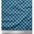 thumbnail image 1 of Soimoi Rayon Fabric Check & Floral Artistic Print Fabric by the Yard 56 Inch Wide, 1 of 3