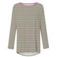 thumbnail image 4 of Birdeem Hauts pour Femmes Décontractés Été Manches 3/4 Femmes Décontractées Manches Longues Col Rond Hauts Blouse Ample Imprimé Graphique Chemise Hauts et Blouses Été, 4 of 5