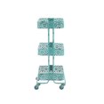 thumbnail image 3 of Distressed Turquoise Metal Three-Tier Cart, 3 of 7