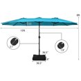 thumbnail image 3 of Patiojoy Parasol de Patio Double Face de 15 Pieds avec Base, Parasol de Marché Extra-Grand pour l'Extérieur, Turquoise, 3 of 8