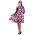 thumbnail image 2 of Moomaya Robe d'Été Fluide à Manches Longues Imprimée pour Femmes, Longueur Genou, Évasée, 2 of 6