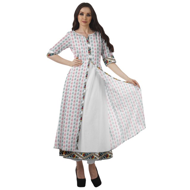 Moomaya Ensemble Kurta de Fête Indienne de Designer Ensemble Ethnique Robe Tunique Pantalon pour Femmes-TG