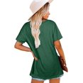 thumbnail image 2 of Nouveau T-Shirt Décontracté Col en V pour Femmes Manches Courtes Haut Ample Blouse Patchwork, 2 of 2