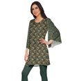 thumbnail image 2 of Moomaya Robes Tuniques Courtes Femmes Manches Kimono Kurti Imprimé Mini Tenue d'Été, 2 of 5