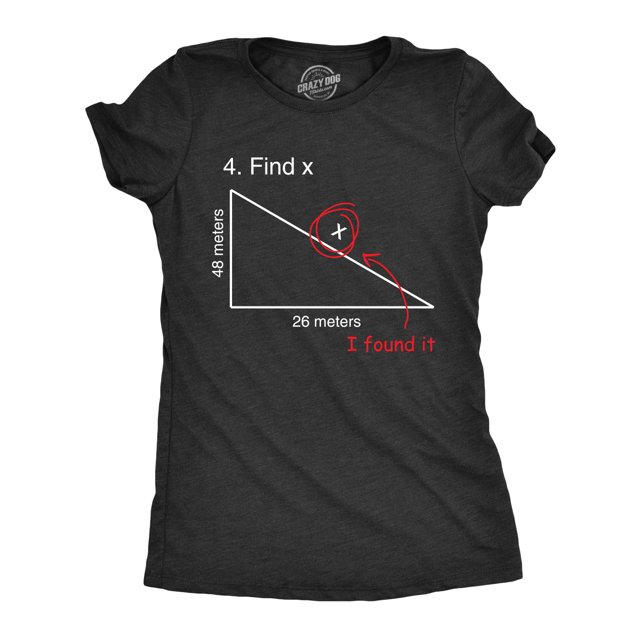 Find X T Shirt Funny Sarcastic Nerdy Math Test Teacher Tee for Women (Heather Black) - XXL