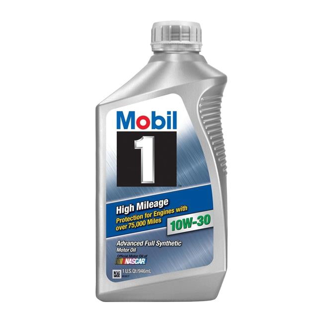 Mobil 1 103535 10W-30 High Mileage Oil Bottles, 1 qt. - Case of 6