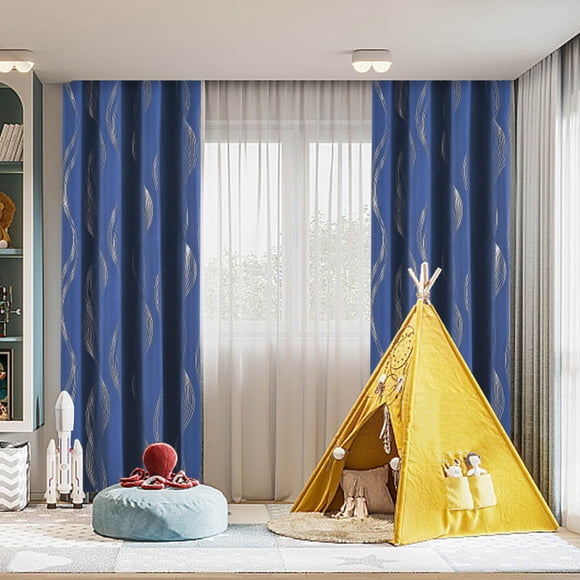 Uscallm Blackout Curtains For Bedroom 63 Inch Wide X 52 Inch Long Curtain Panel Pair Sound Insulating Room Darkening Thermal Insulated Elegant Window Drapes