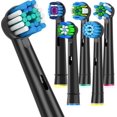 thumbnail image 1 of Replacement Toothbrush Heads Fits Oral B Braun for Precision/Precision Clean PRO/Sensitive/Cross Clean Replacement Brush Heads (BALCK-6-A, Medium), 1 of 6